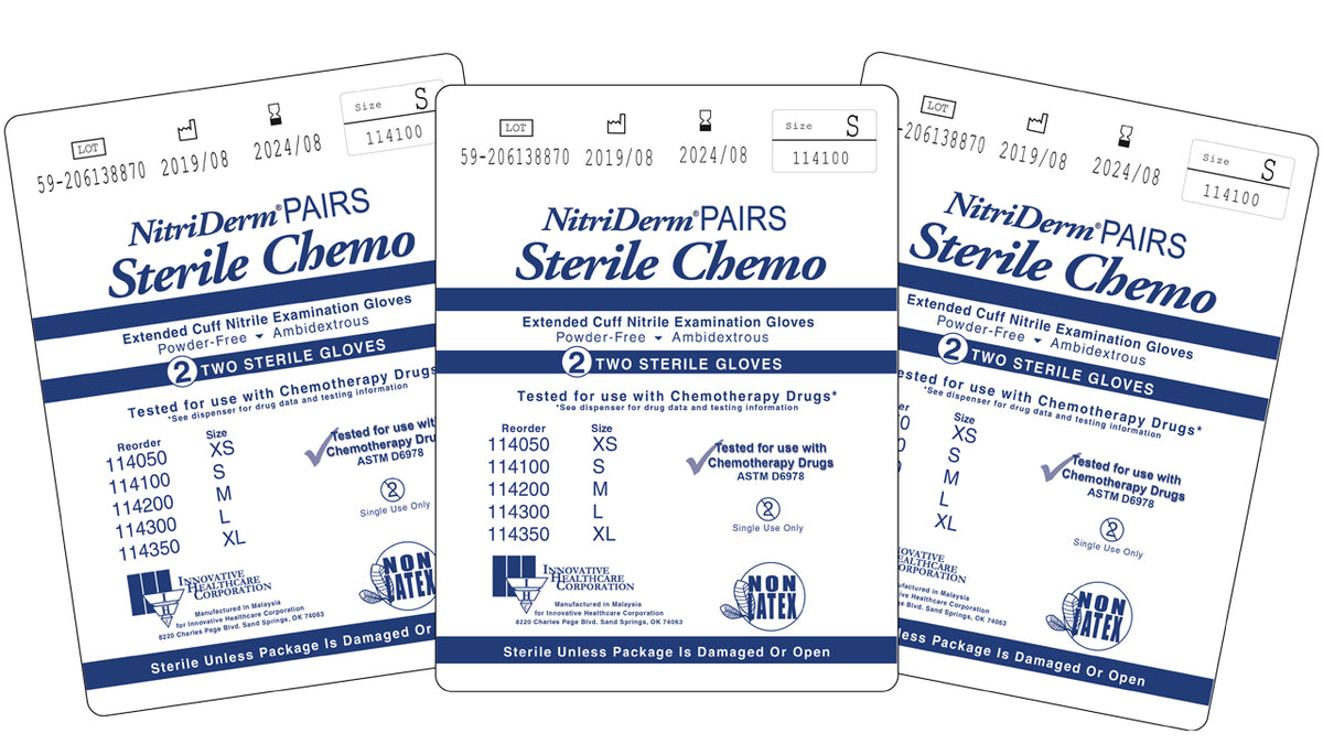 INNOVATIVE NITRIDERM NITRILE SYNTHETIC POWDER-FREE STERILE EXAM GLOVES