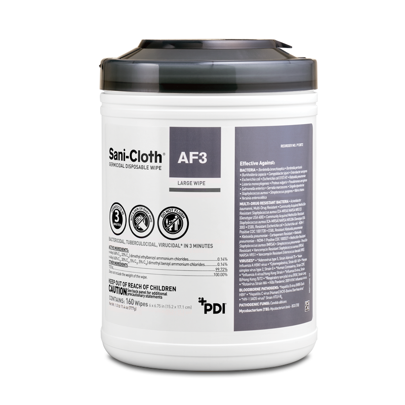 PDI SANI-CLOTH® AF3 GERMICIDAL DISPOSABLE WIPE 6" x 6¾" Large Wipe
