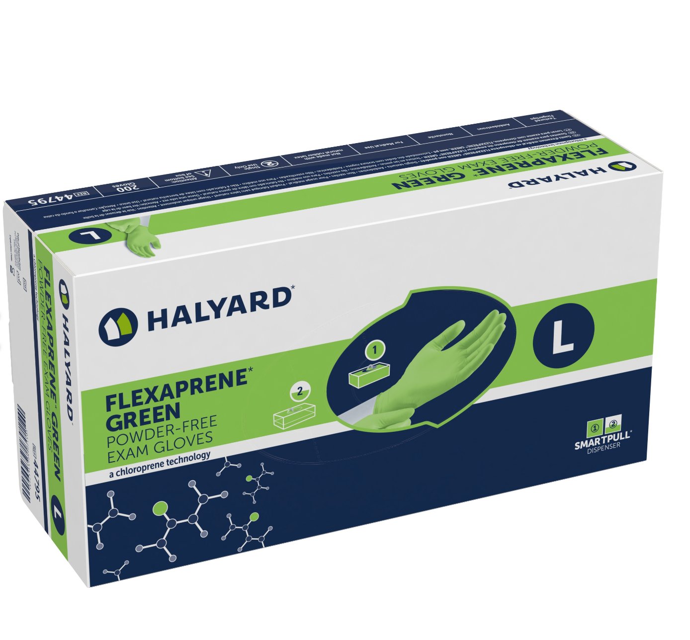 Halyard Flexaprene Green Gloves, X-Large, Case of 2000