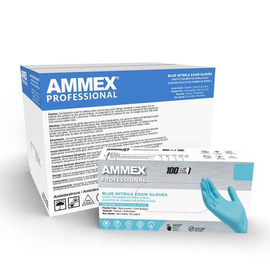 AMMEX Professional Light Blue Nitrile Case of 1000