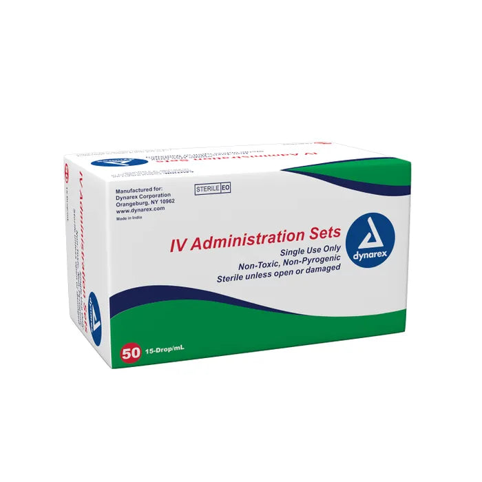 Dynarex IV Administration Set, Various Options, 50/Box