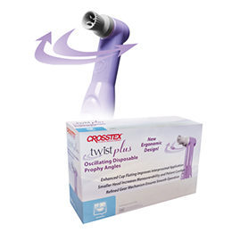 CROSSTEX TWIST PLUS OSCILLATING DISPOSABLE Prophy Brush, Tapered, Disposable, 100/bx